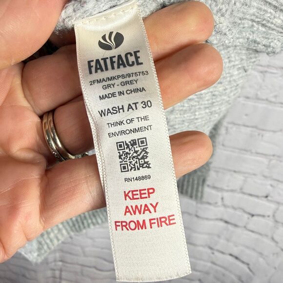 Fat Face Light Gray Knit Sweater Size L  J - Picture 9 of 11